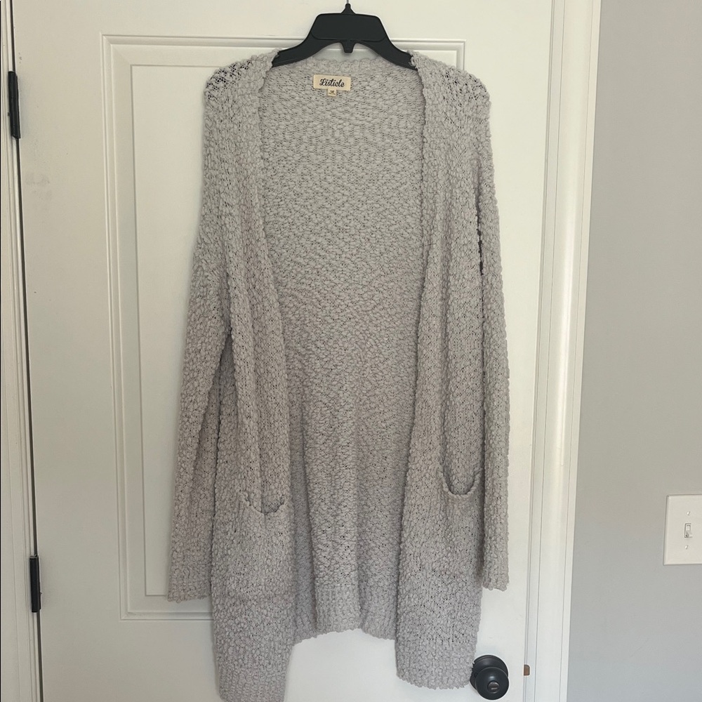 Listicle Cozy Gray Cardigan